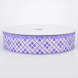 1.5" Argyle Plaid Ribbon: Lavender (50 Yards)