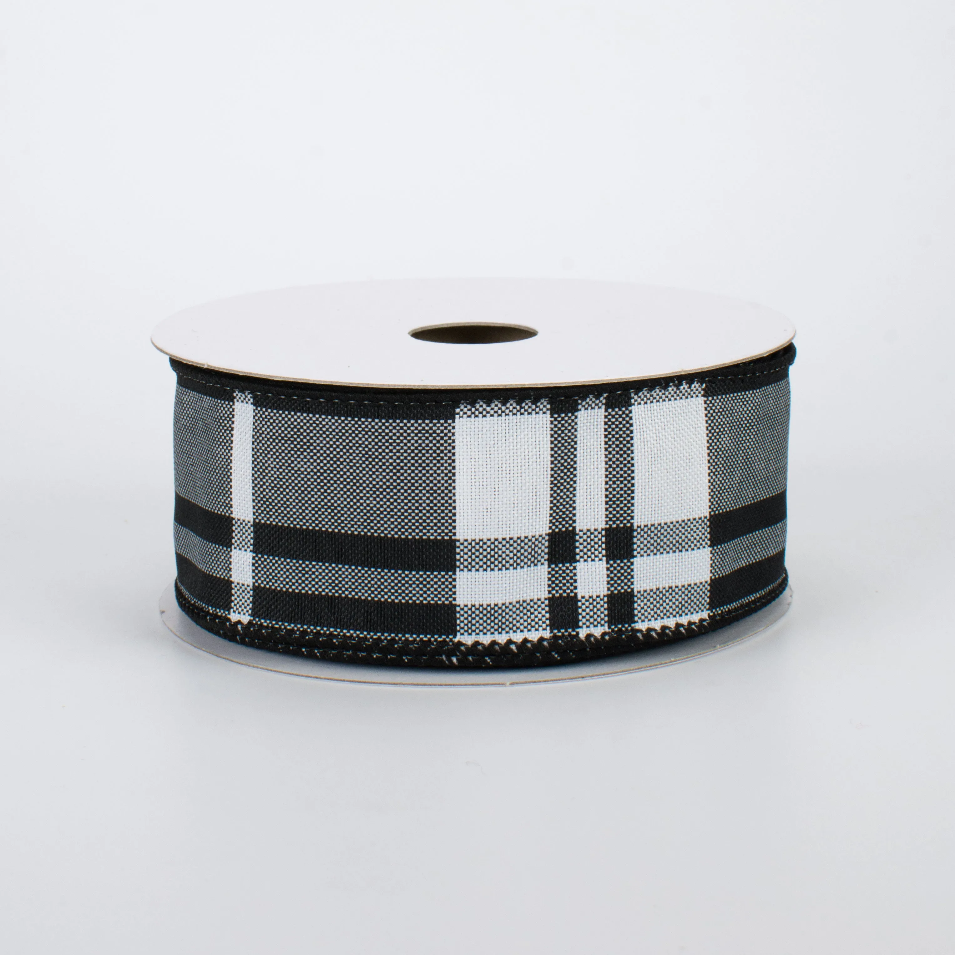 1.5" Black & White Plaid Ribbon (10 Yards)