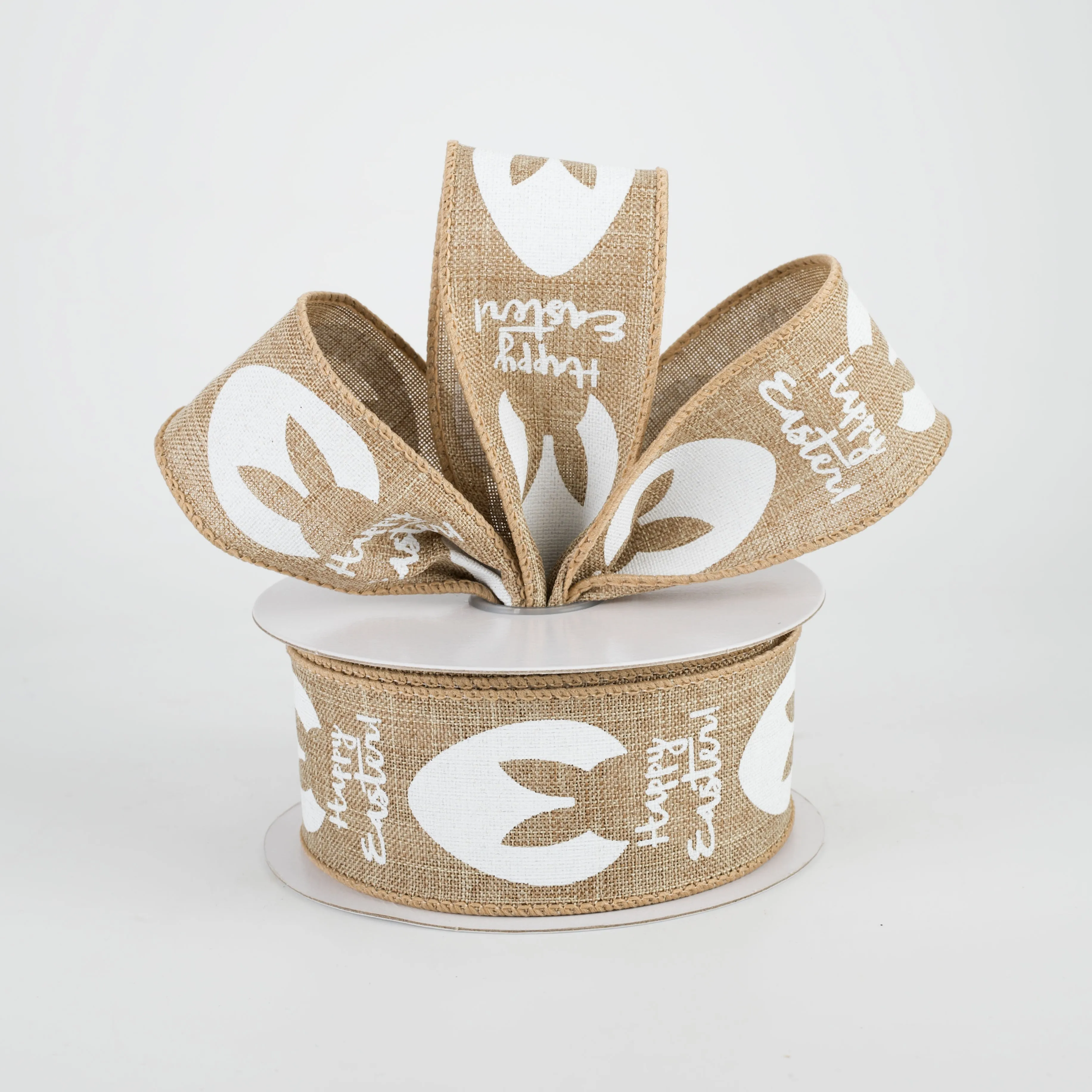 1.5" Bunny Ear Eggs Ribbon: Natural (10 Yards)