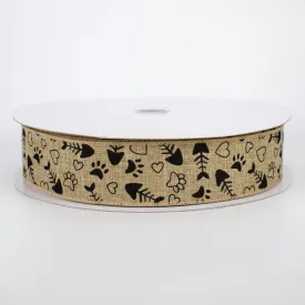 1.5" Cat Treat, Paw, Heart Ribbon (50 Yards)