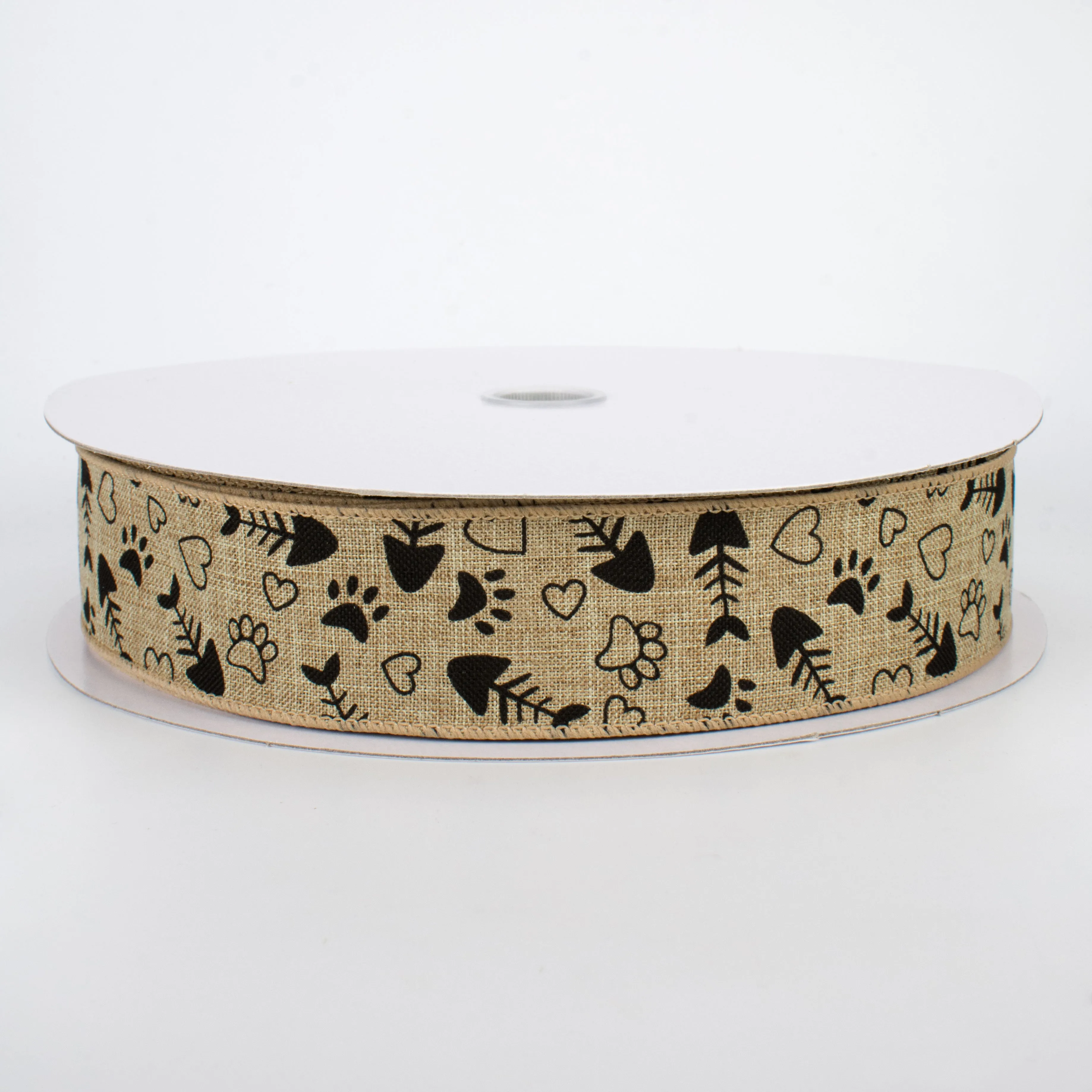 1.5" Cat Treat, Paw, Heart Ribbon (50 Yards)