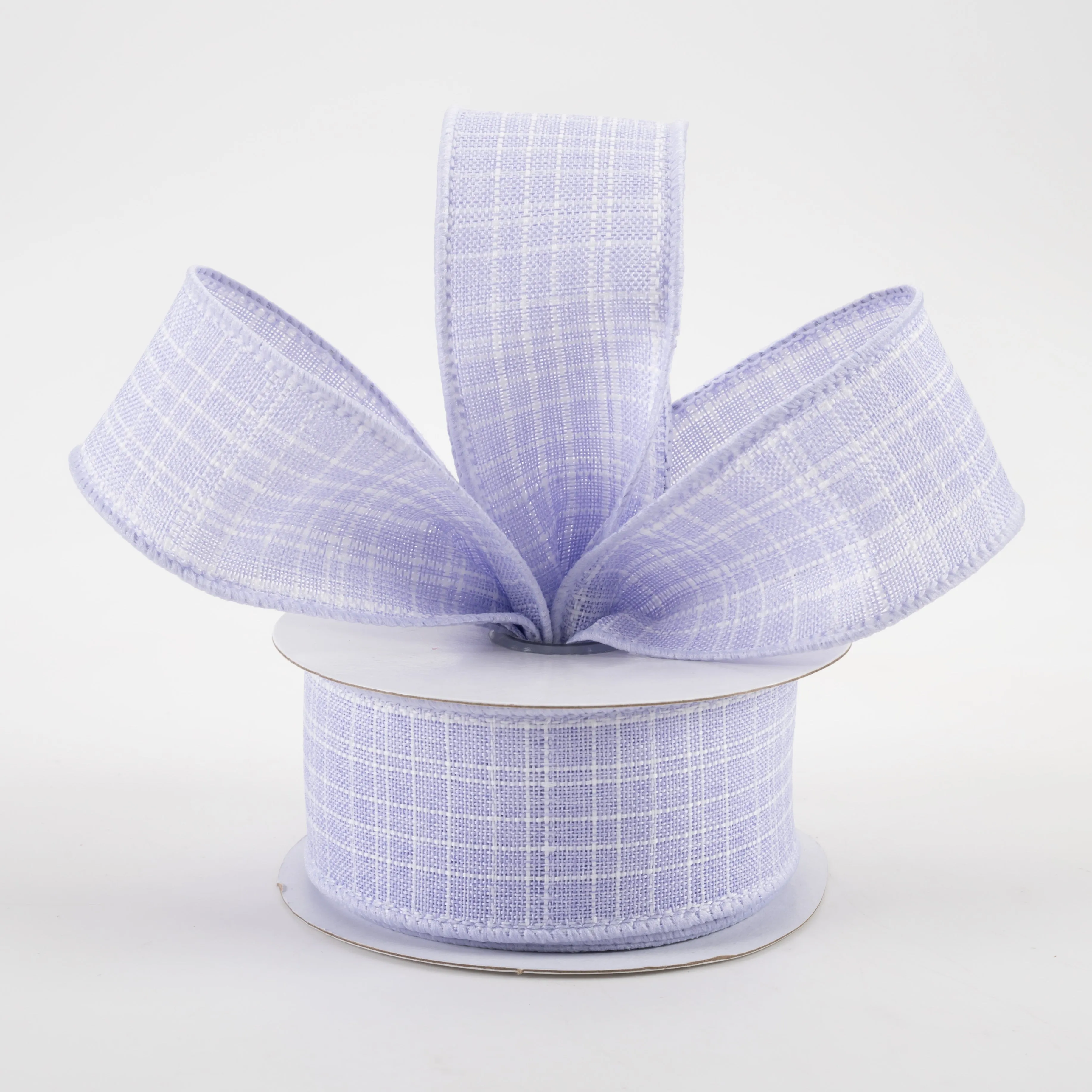 1.5" Check Royal Burlap Ribbon: Lavender (10 Yards)