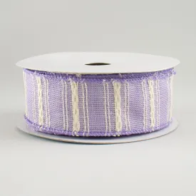 1.5" Cotton Stripe Ribbon: Lavender (10 Yards)