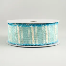 1.5" Cotton Stripe Ribbon: Light Blue (10 Yards)