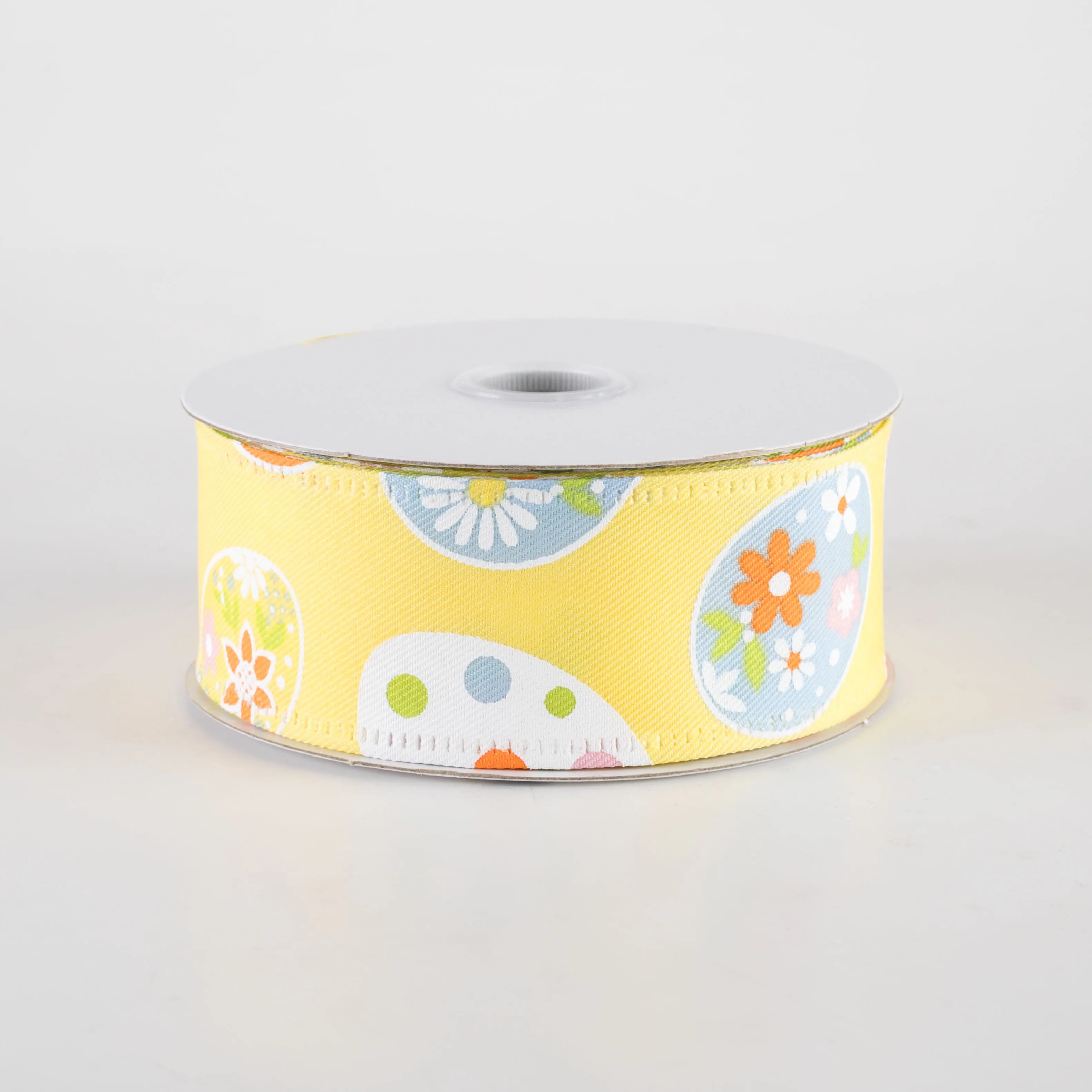 1.5" Daisy Eggs Ribbon: Light Yellow (10 Yards)