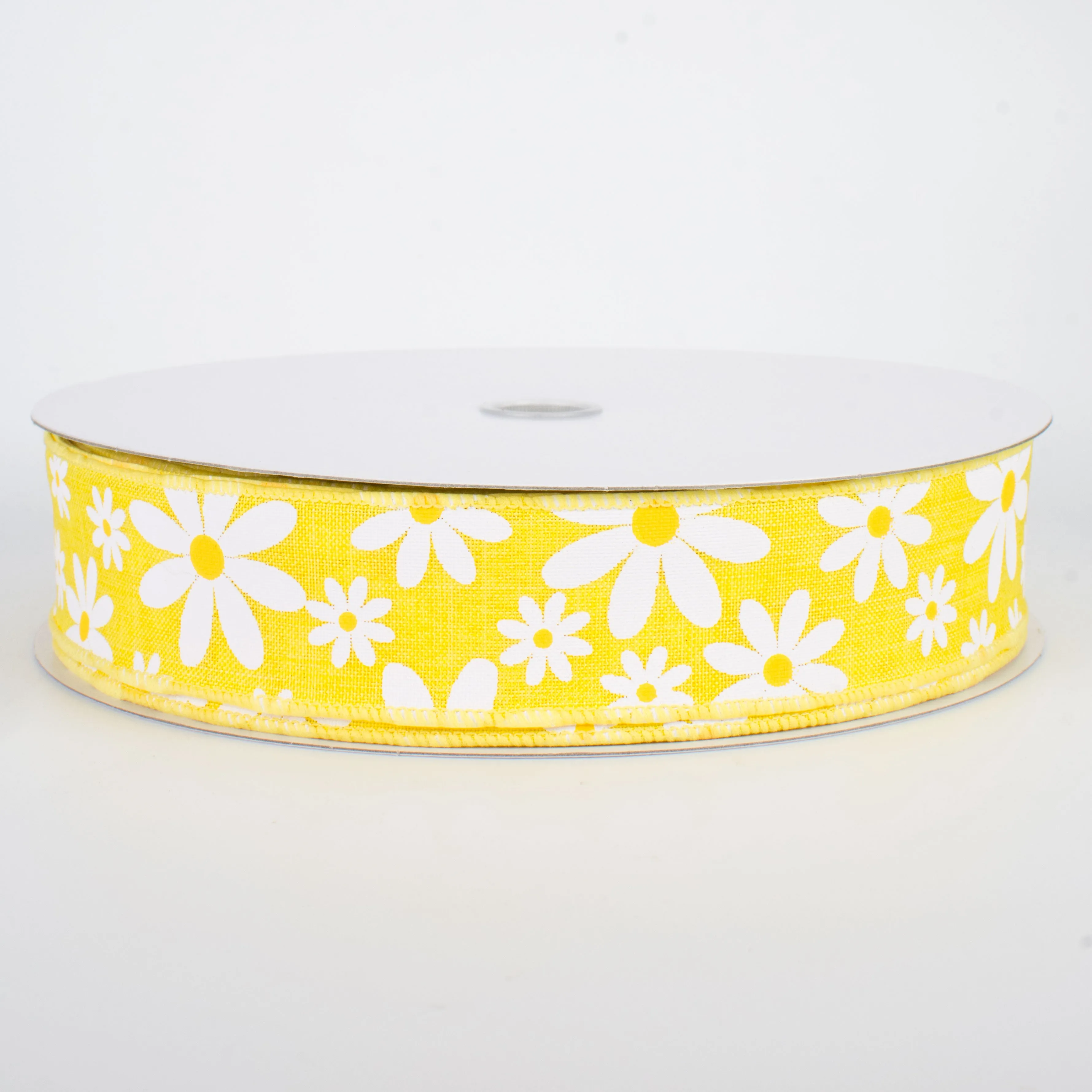 1.5" Daisy Flower Ribbon: Yellow (50 Yards)