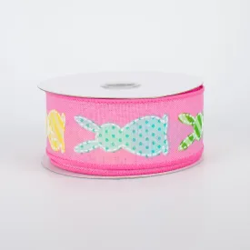 1.5" Easter Bunny Patterns Ribbon: Pink (10 Yards)