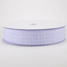 1.5" Estelle Textured Linen Ribbon: Lavender & White (50 Yards)