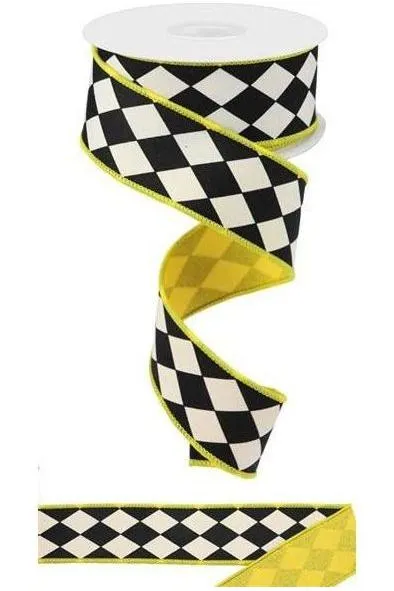 1.5" Harlequin Dupioni Fused Back Ribbon: Yellow (10 Yards)