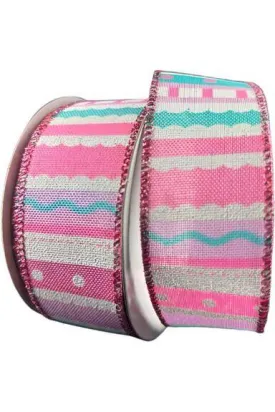 1.5" Whimsy Stripe Ribbon: Pink, Aqua, Lavender
