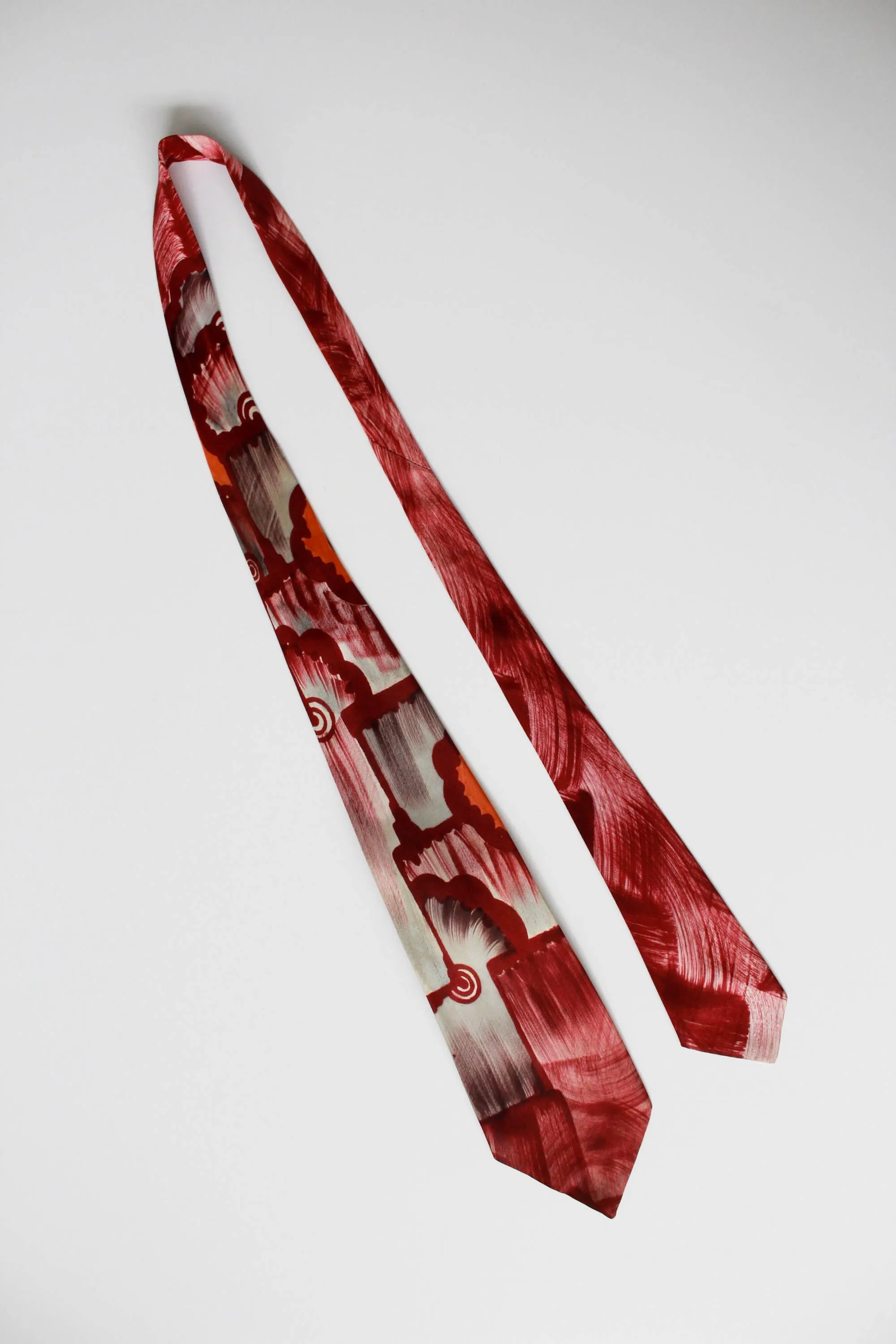 1940s Old Masters Hand Painted Necktie