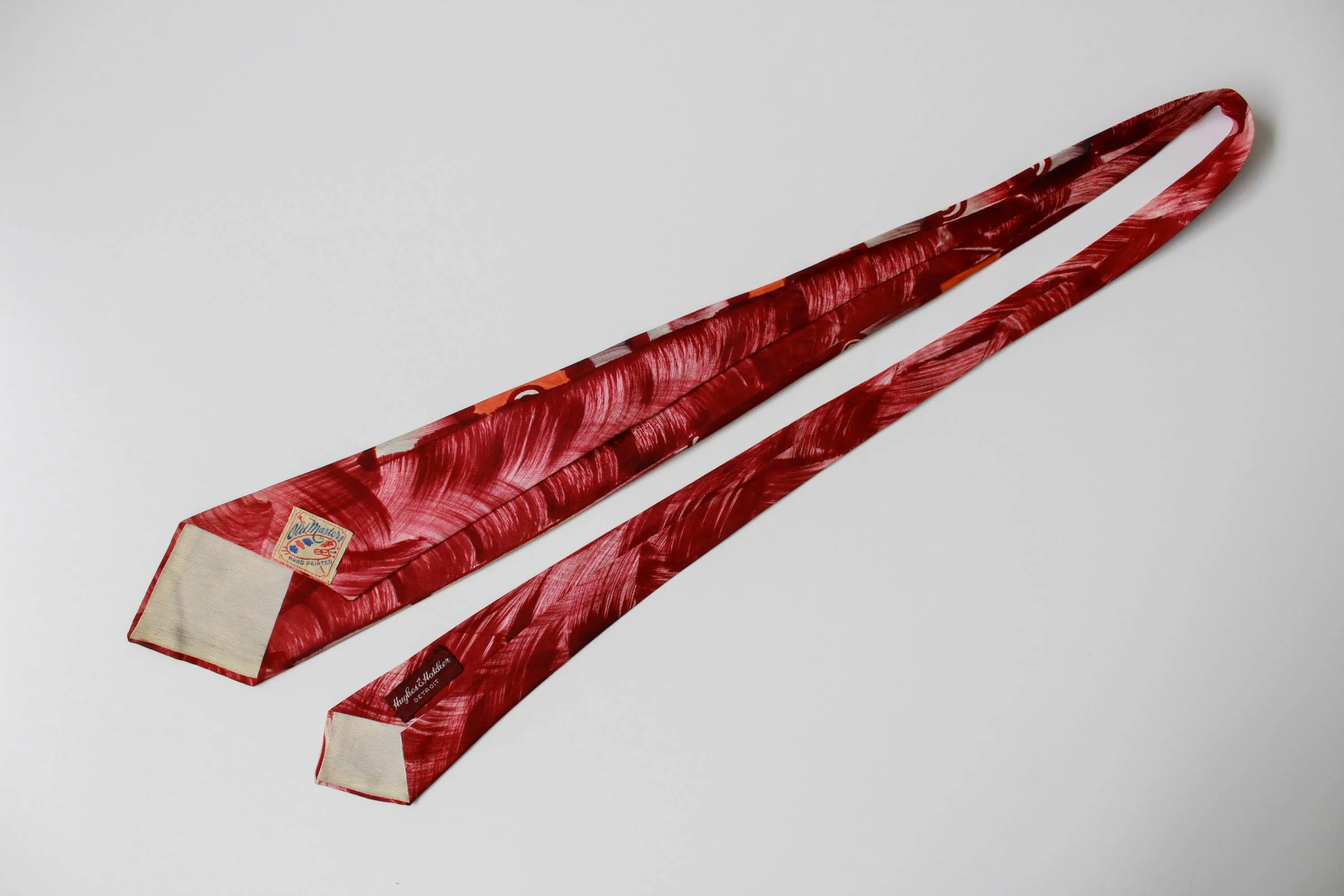 1940s Old Masters Hand Painted Necktie
