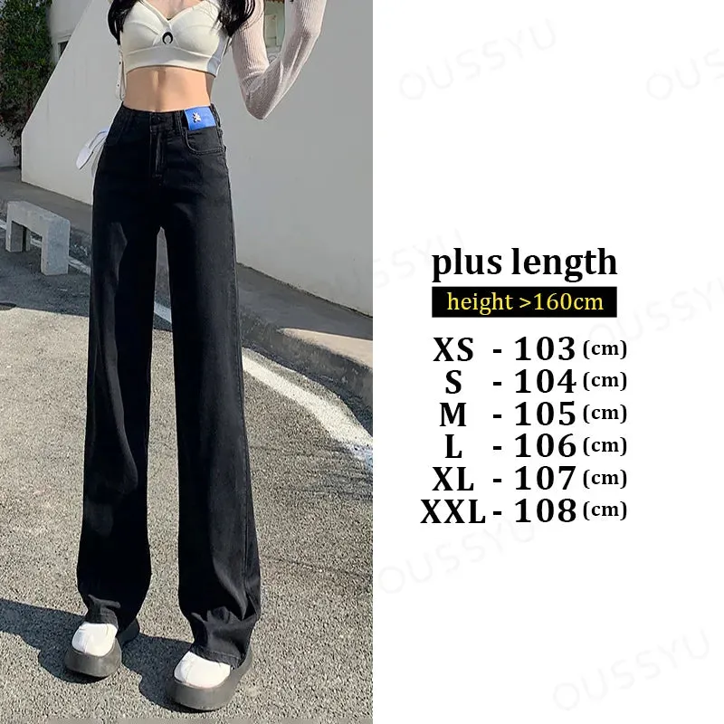 2024 Lyocell Denim Wide Leg Streetwear Loose Casual Women's Jeans