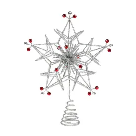 25.5cm 5 Pointed Star Tree Topper Silver