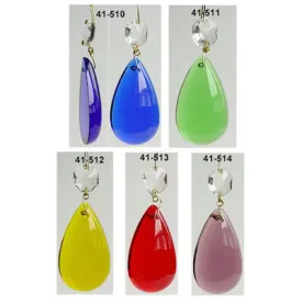 50mm Colored Half Pear w/ Clear Top Bead