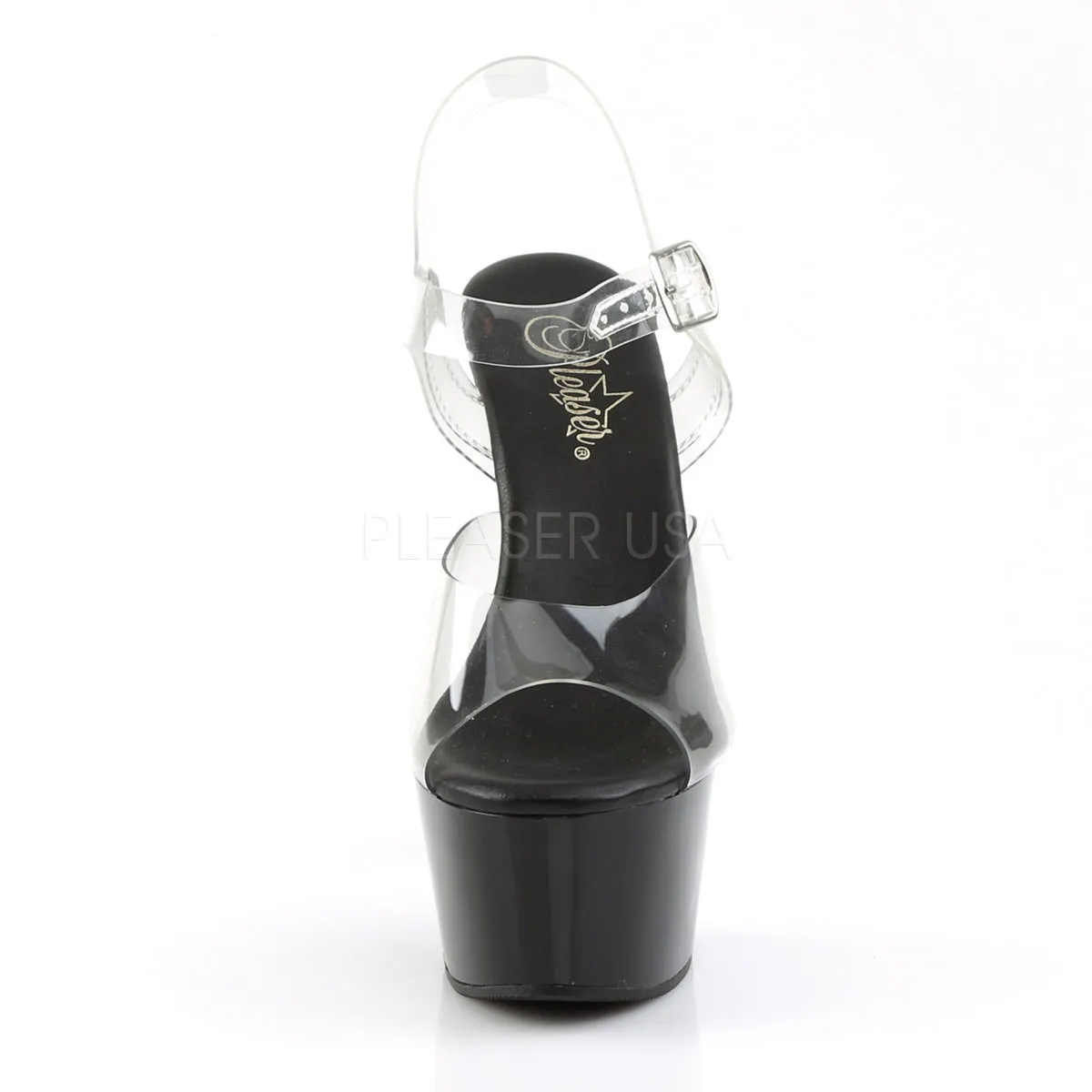 6 Inch Heel ASPIRE-608 Clear Black