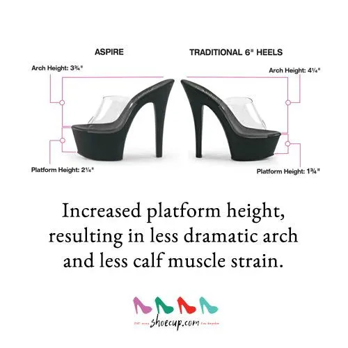 6 Inch Heel ASPIRE-608 Clear Black