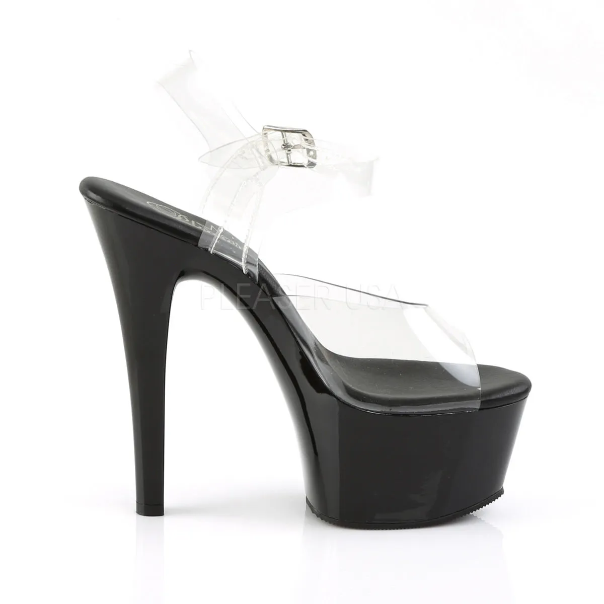6 Inch Heel ASPIRE-608 Clear Black