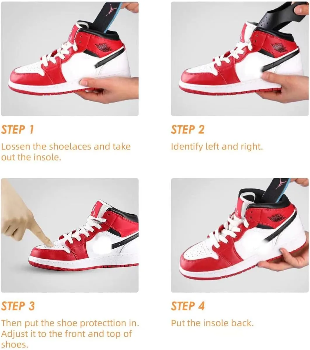 8 pairs Shoe Toe Crease Protector for Sneaker, Anti-Wrinkle Shoes Crease Protector Prevent Shoes Crease7-13