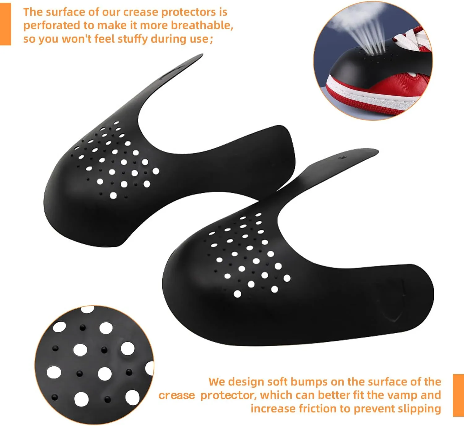 8 pairs Shoe Toe Crease Protector for Sneaker, Anti-Wrinkle Shoes Crease Protector Prevent Shoes Crease7-13