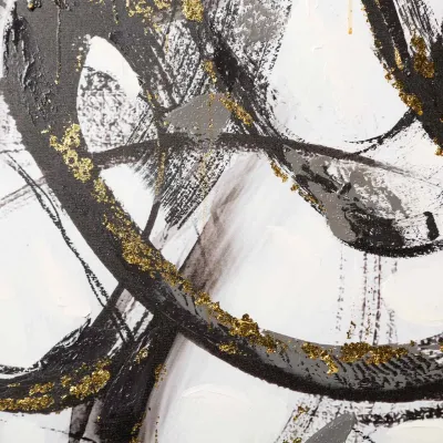 90x90 White and Black Abstract Canvas