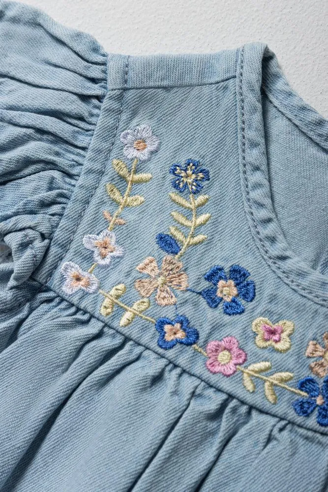 A-Line Denim Dress Light Blue