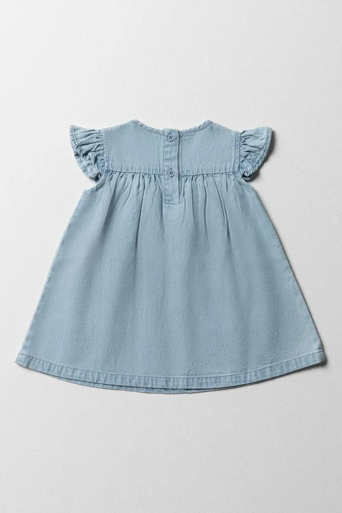 A-Line Denim Dress Light Blue