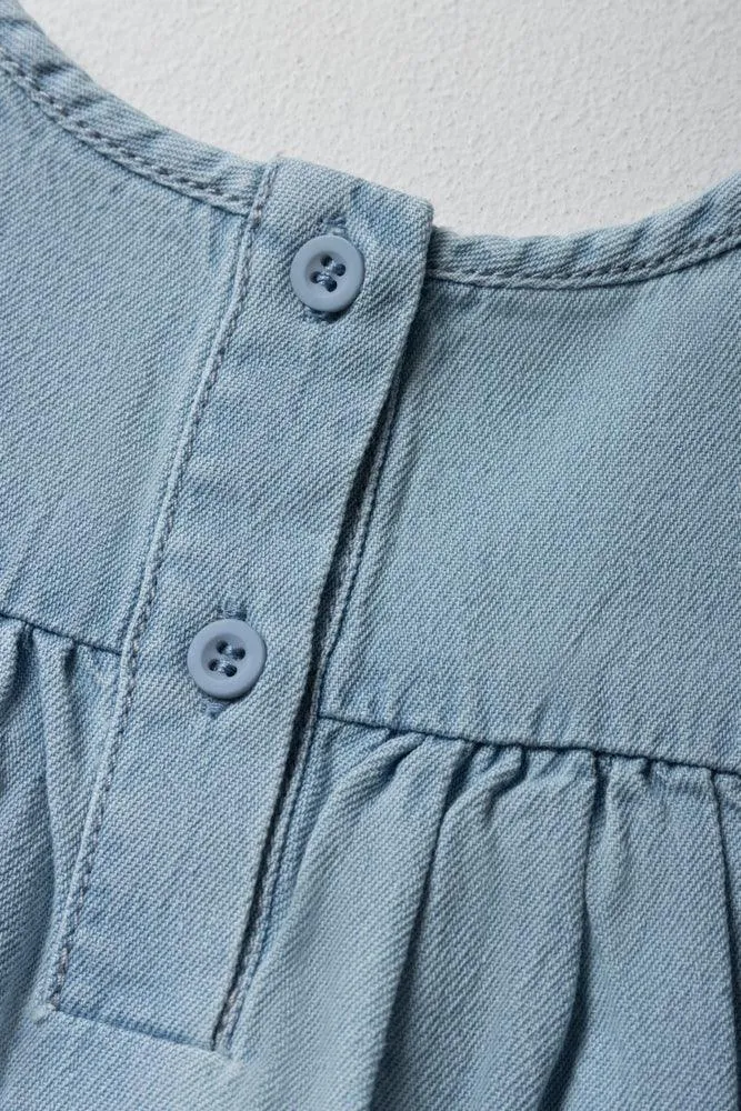 A-Line Denim Dress Light Blue