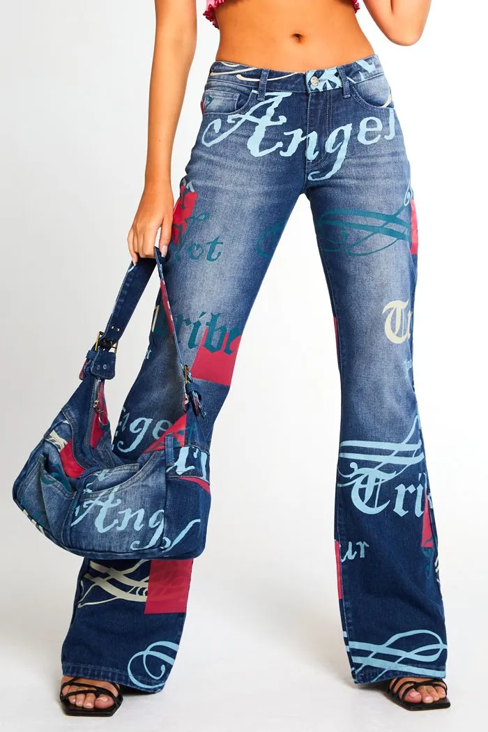 Angel Distressed Low Rise Boyfriend Jeans