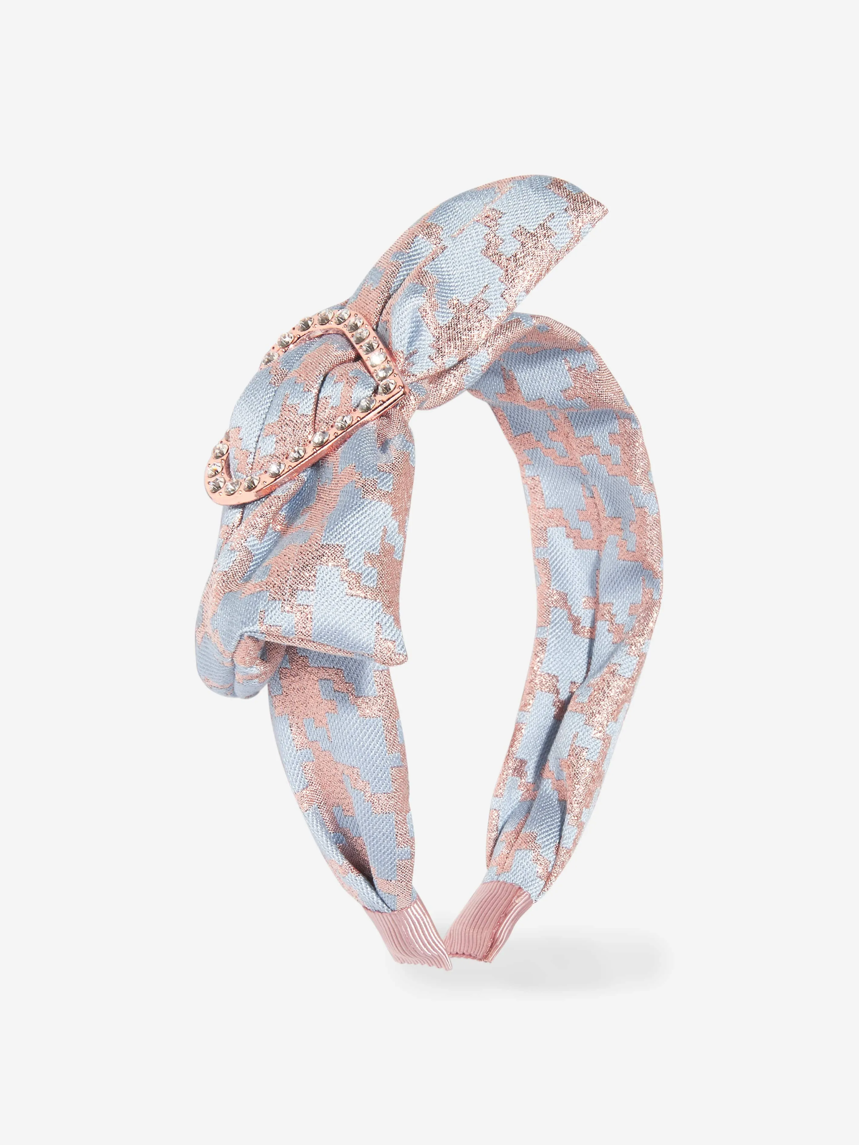Angels Face Girls Houndstooth Lana Headband in Blue