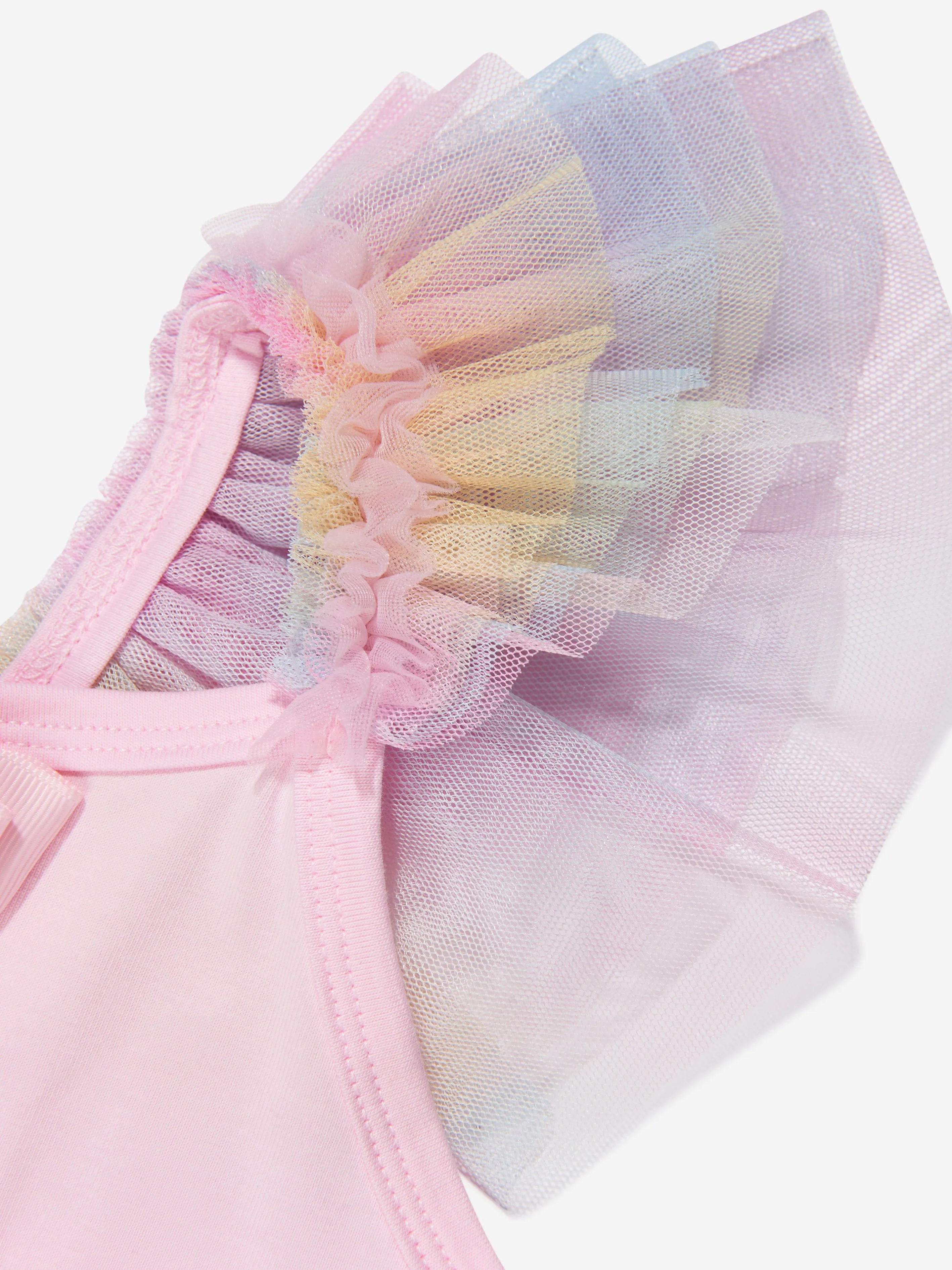 Angels Face Girls Strappy Flossy Top in Pink