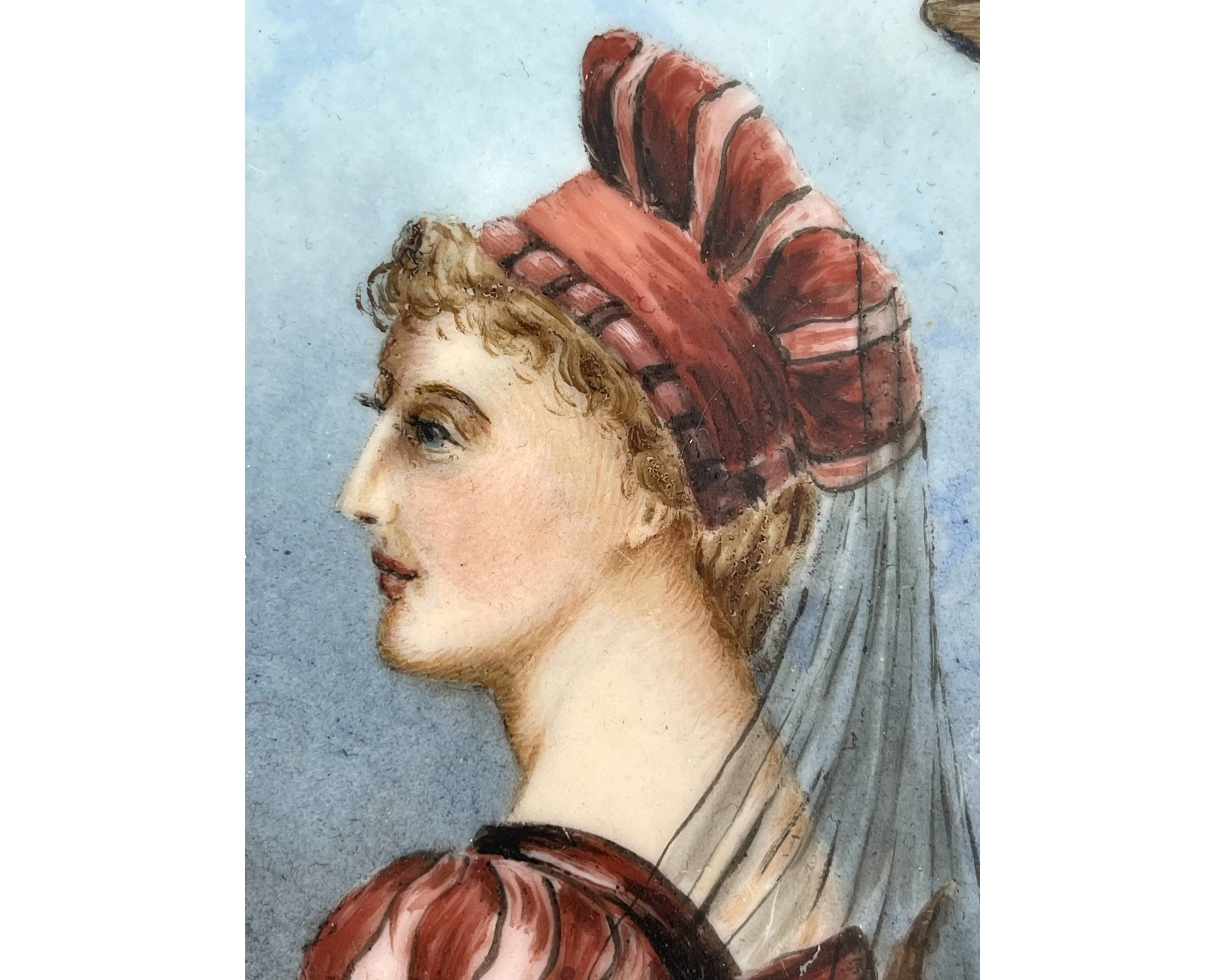 Antique Hand Painted Portrait Plate w Mushrooms Richter Fenkl & Hahn Bohemia