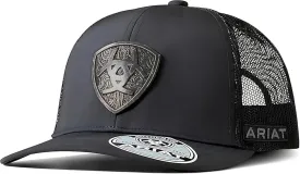 ARIAT Men's Metal Shield Trucker Cap with Snapback Closure