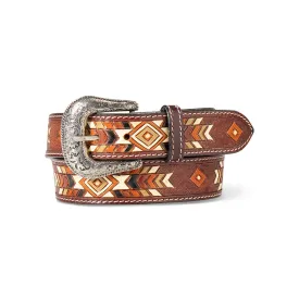 Ariat Women's Hand Tooled Southwest Painted Leather Belt