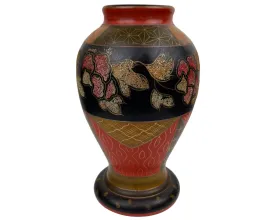 Art Deco Hand Painted Pottery Vase Made in Japan w Sparkle Decoration 8