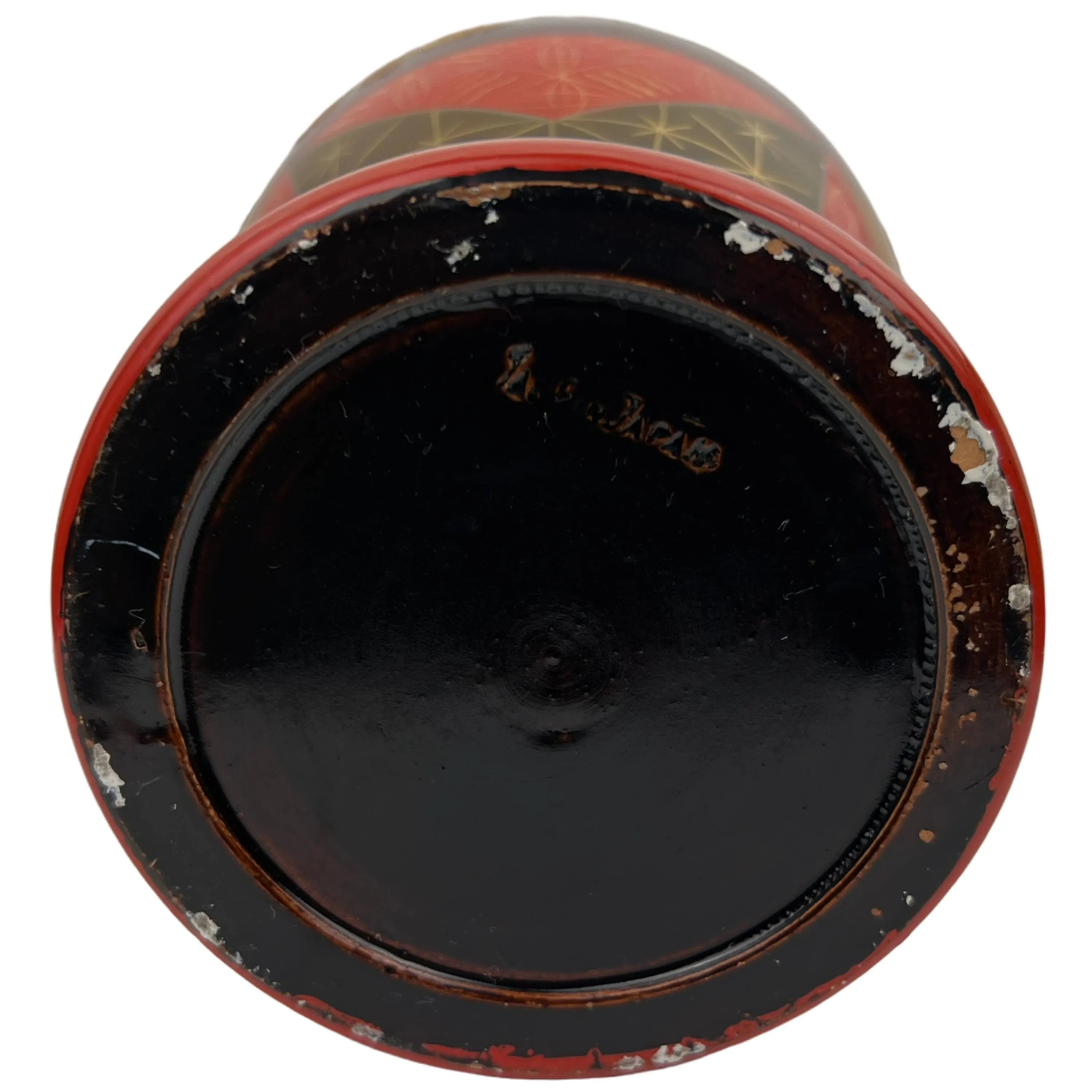 Art Deco Hand Painted Pottery Vase Made in Japan w Sparkle Decoration 8