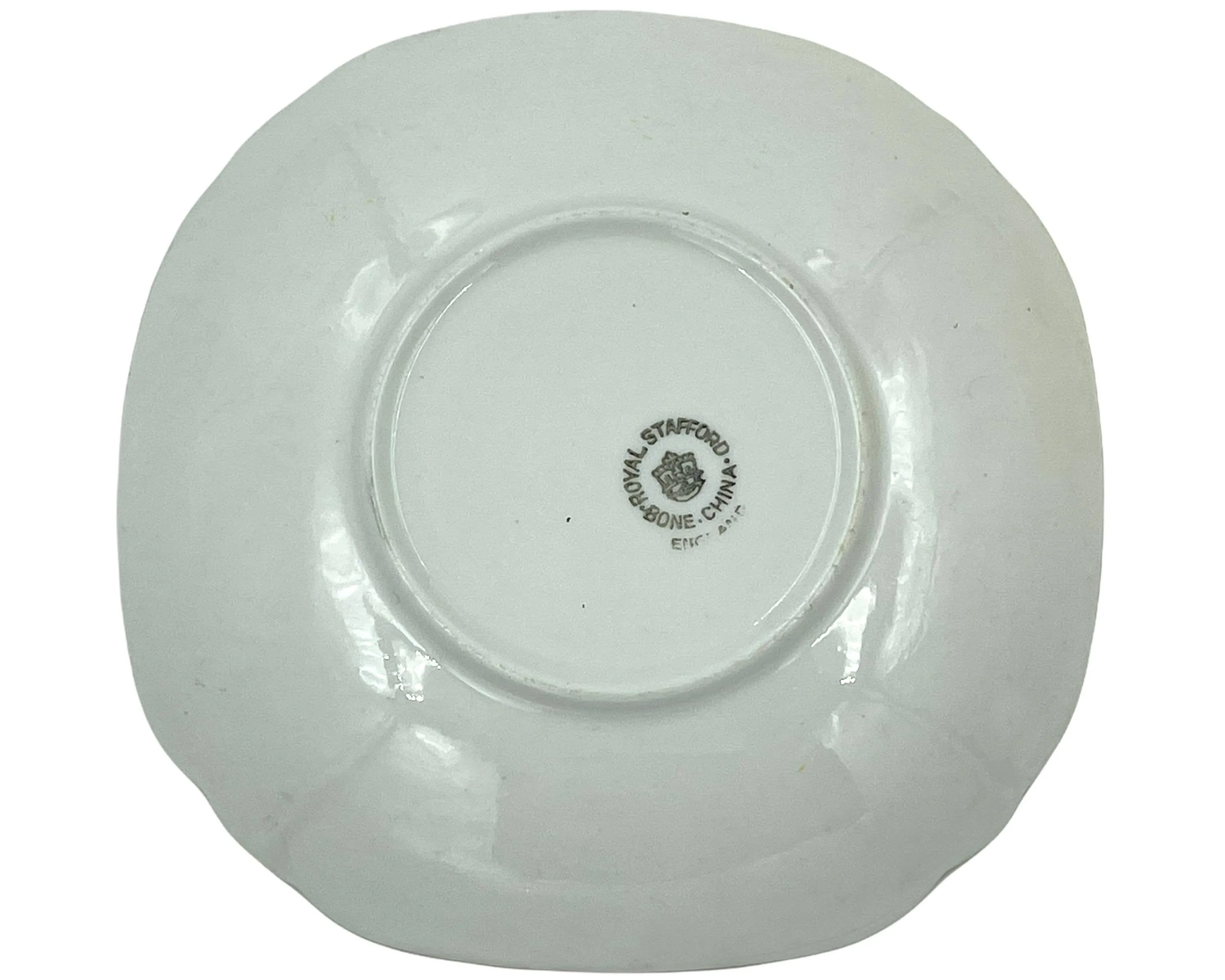 Art Deco Royal Stafford English Bone China Tea Cup & Saucer w Flower Handle