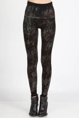B2361USBY High Waisted Legging w/Tie-Dye Floral Print