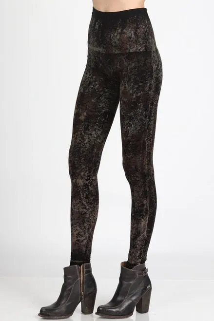 B2361USBY High Waisted Legging w/Tie-Dye Floral Print