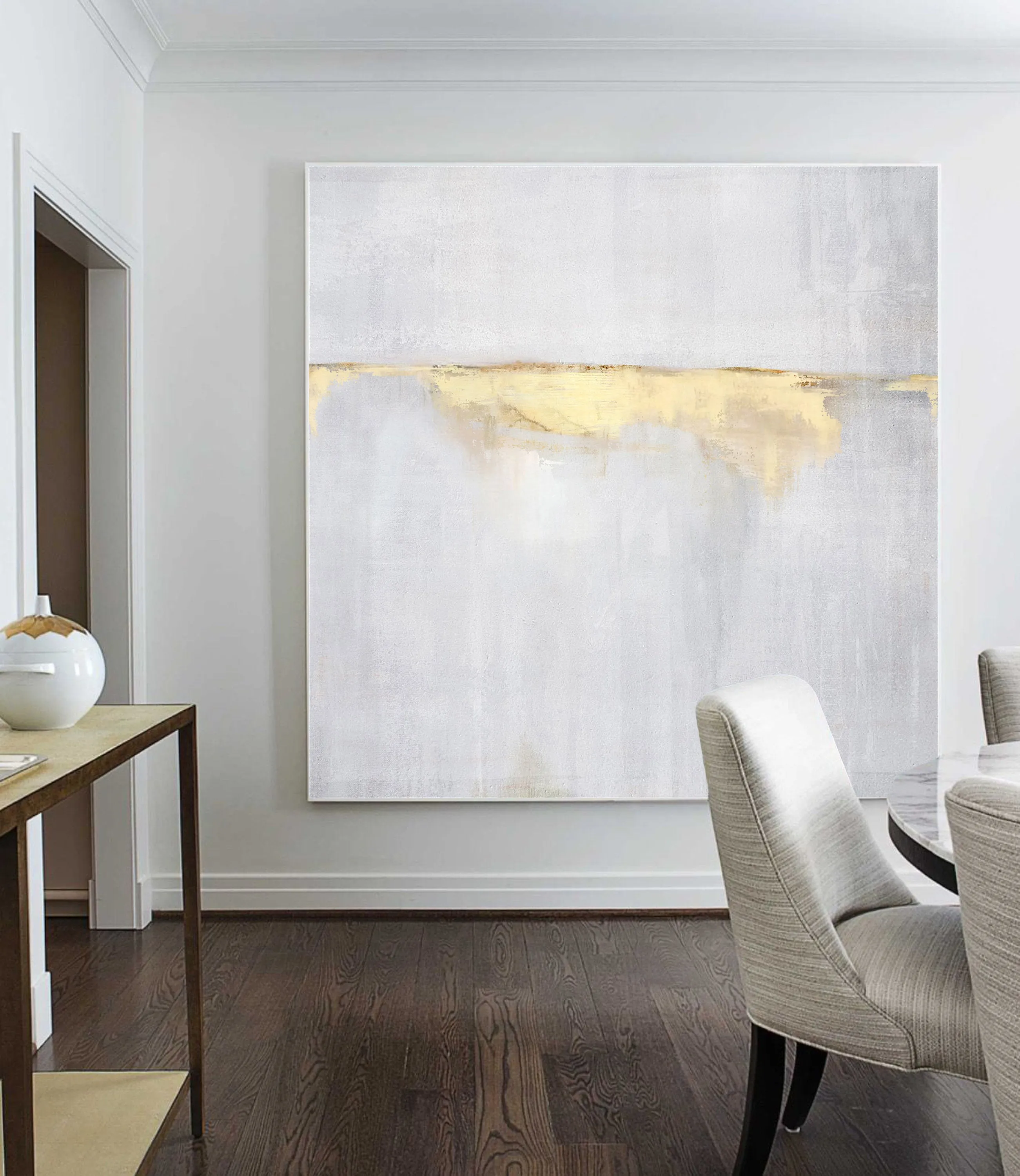 Beige Painting Gold Painting Abstract Painting,Sunrise Landscape Painting Bp074