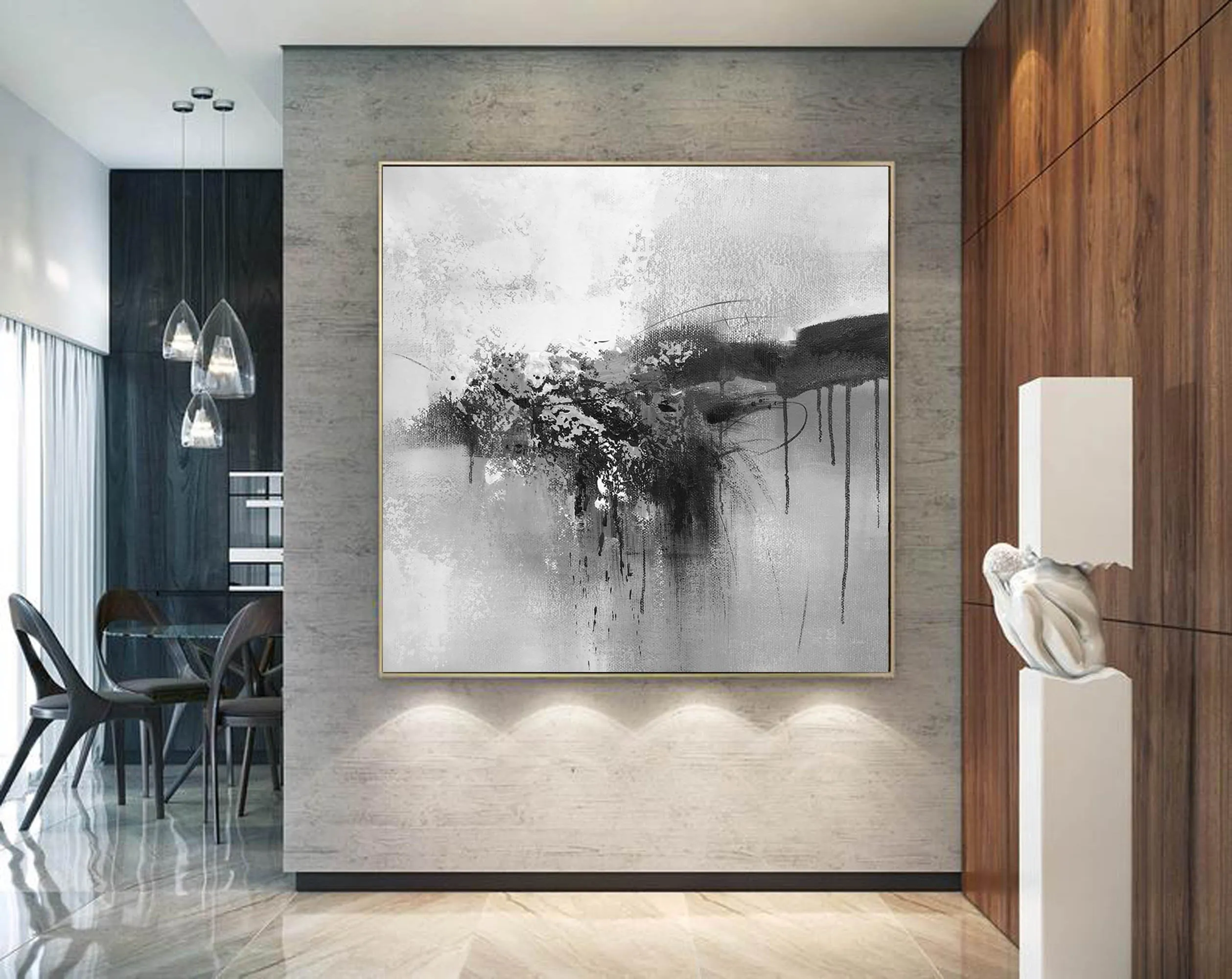 Black And White Paintings Large Living Room Wall Art Wp021