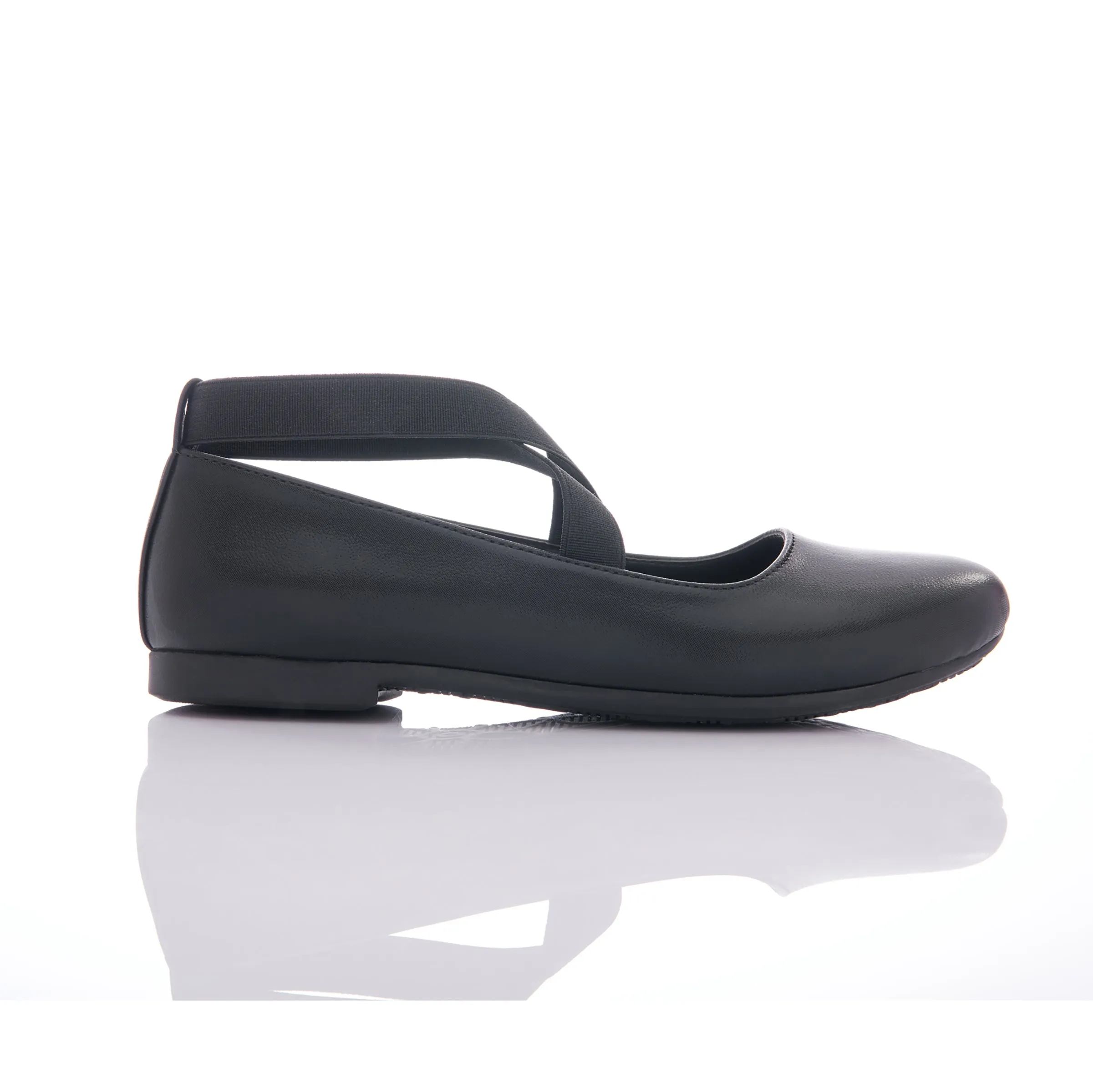 Black Satin Ballerina Flats