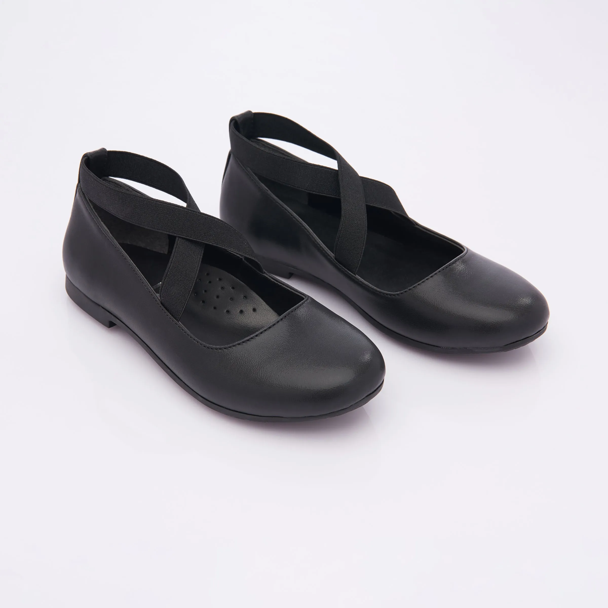Black Satin Ballerina Flats