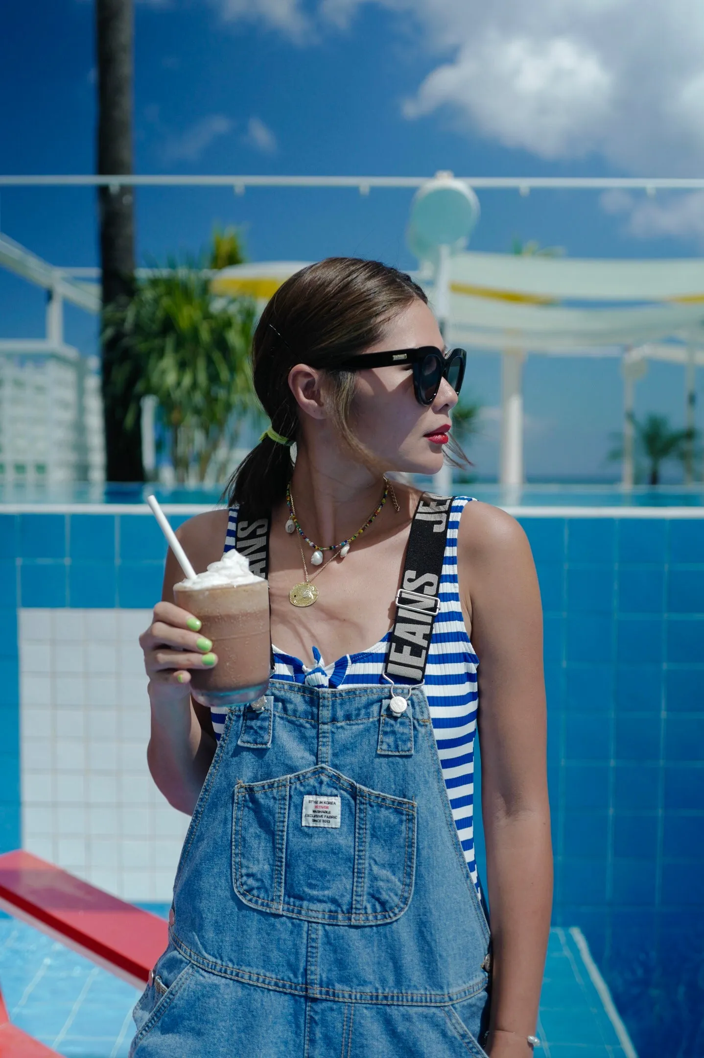 Black Strap Denim Romper *BEST BUY*