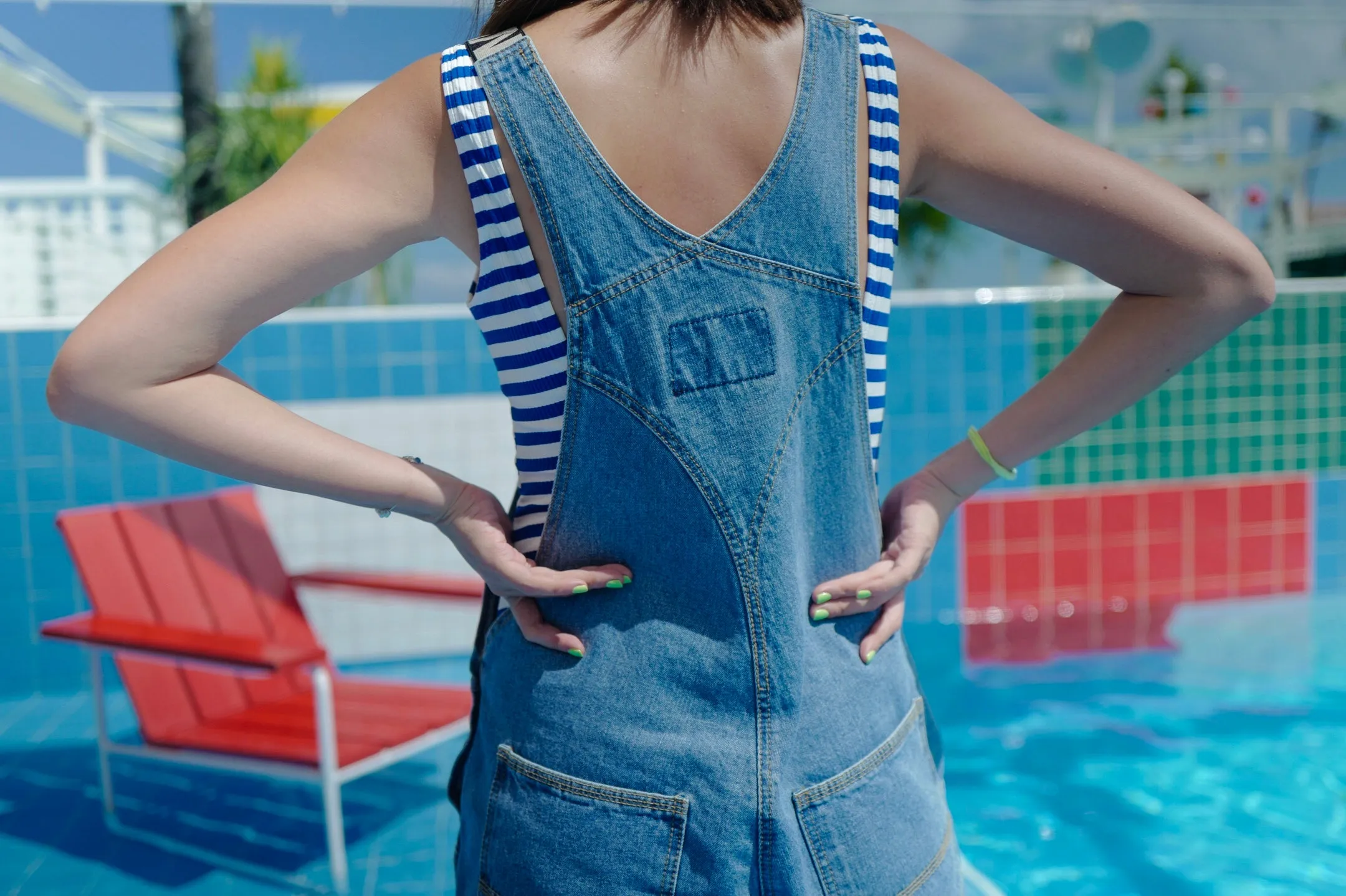Black Strap Denim Romper *BEST BUY*