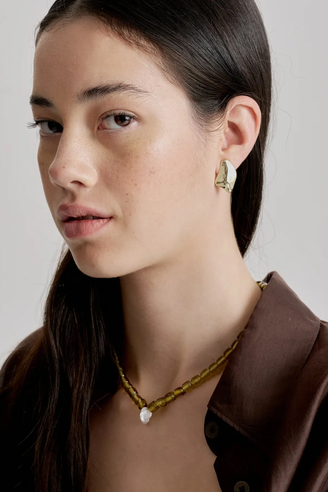 Brie Leon Val Stud Earring Small Gold