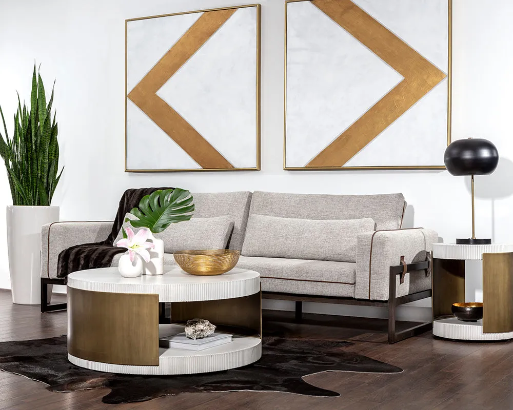 Chevrons (set Of 2) - 48" X 48" - Gold Floater Frame