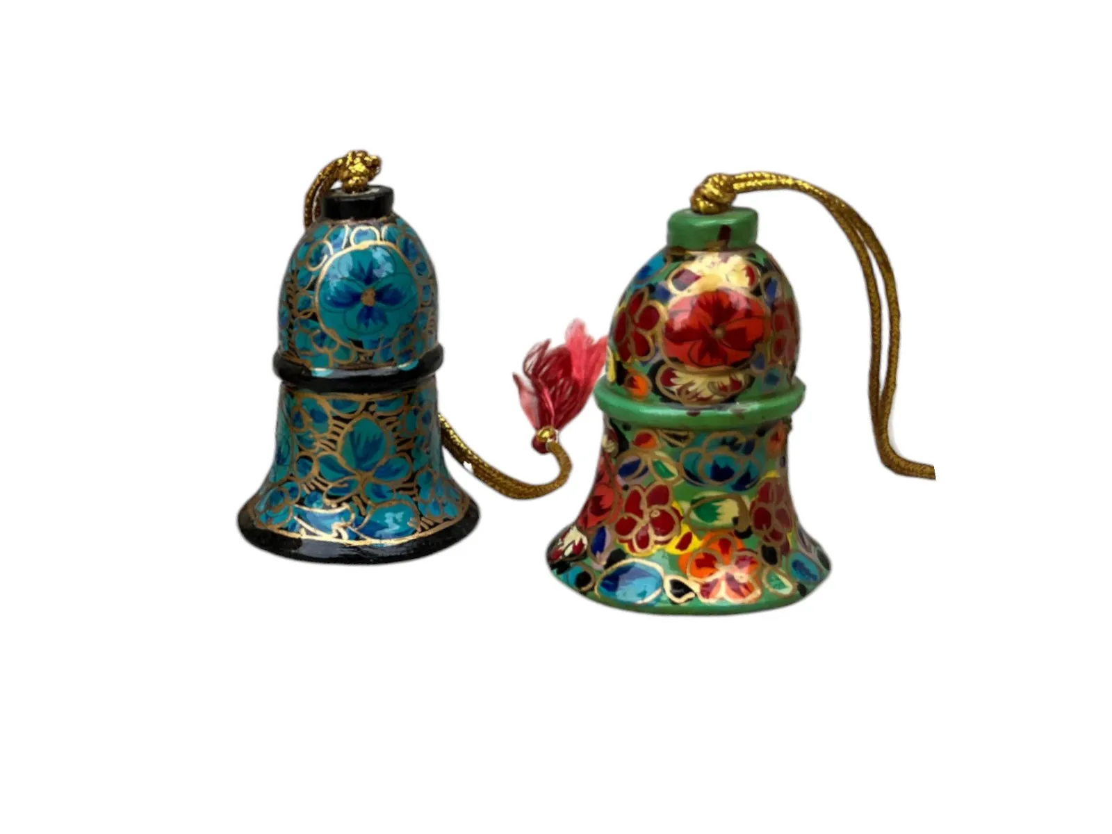 Christmas Ornaments Paper Mache Bells , Christmas Gifts , X-Mas Tree Ornaments , Handmade Paper Mache Decorative Bells