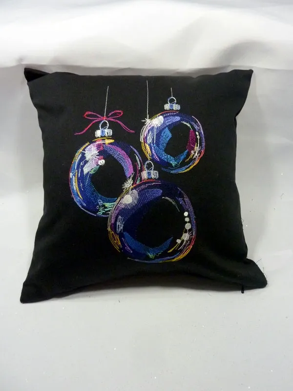 Christmas pillow cover, Embroidered Ornaments pillow cover