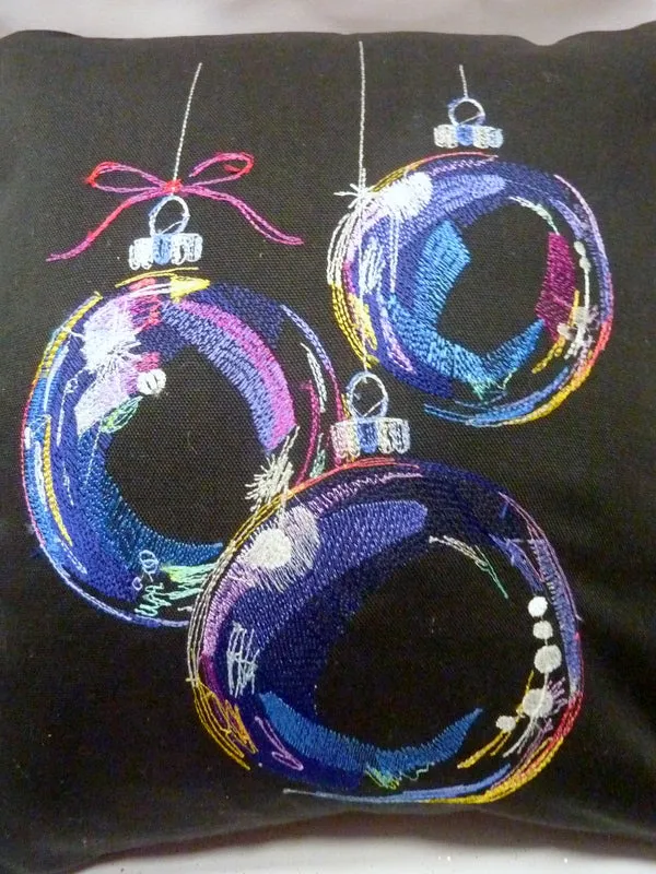Christmas pillow cover, Embroidered Ornaments pillow cover